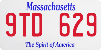 MA license plate 9TD629
