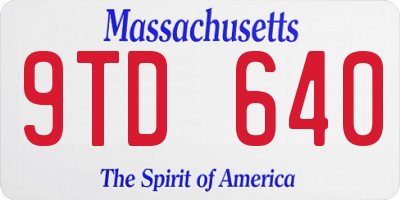MA license plate 9TD640
