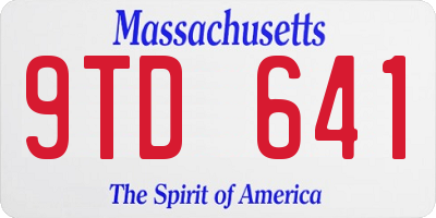 MA license plate 9TD641