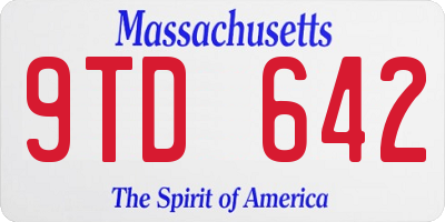 MA license plate 9TD642
