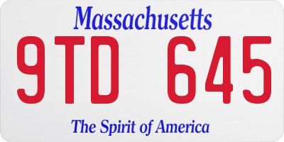 MA license plate 9TD645