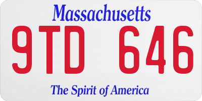 MA license plate 9TD646
