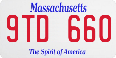 MA license plate 9TD660