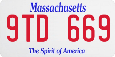 MA license plate 9TD669