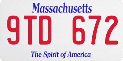 MA license plate 9TD672