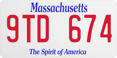 MA license plate 9TD674