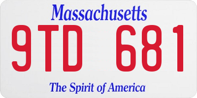 MA license plate 9TD681