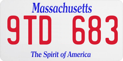 MA license plate 9TD683