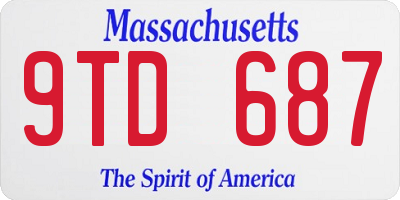MA license plate 9TD687