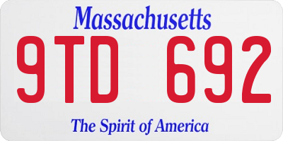 MA license plate 9TD692