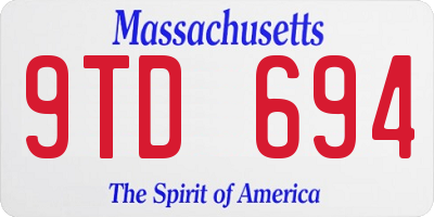 MA license plate 9TD694