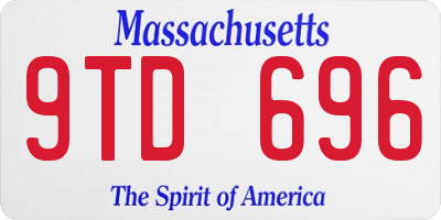 MA license plate 9TD696