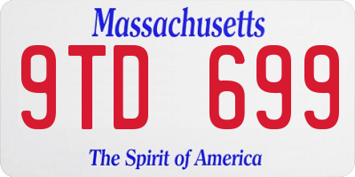 MA license plate 9TD699