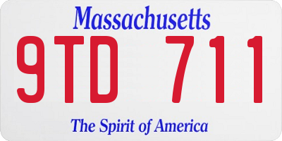 MA license plate 9TD711