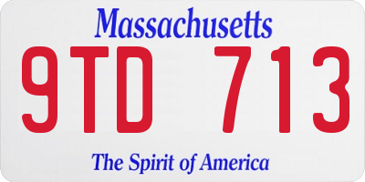 MA license plate 9TD713