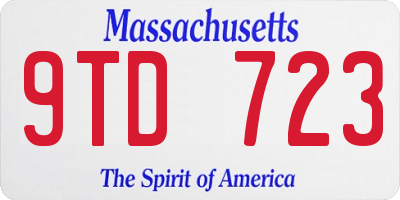 MA license plate 9TD723