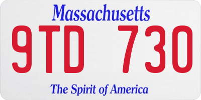 MA license plate 9TD730