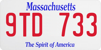 MA license plate 9TD733