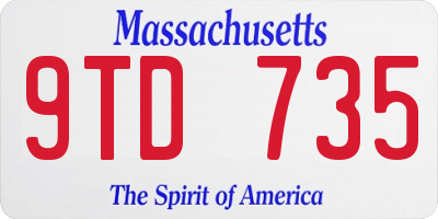 MA license plate 9TD735