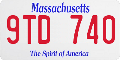 MA license plate 9TD740