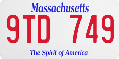 MA license plate 9TD749