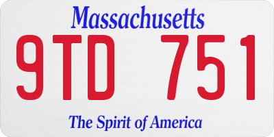 MA license plate 9TD751