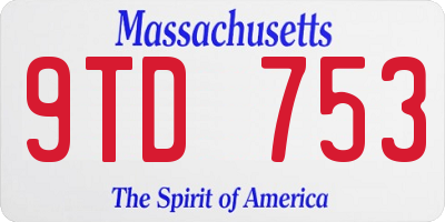 MA license plate 9TD753