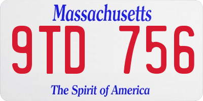 MA license plate 9TD756