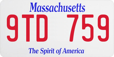 MA license plate 9TD759