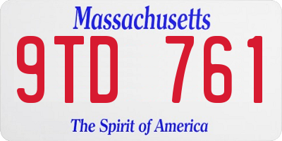 MA license plate 9TD761