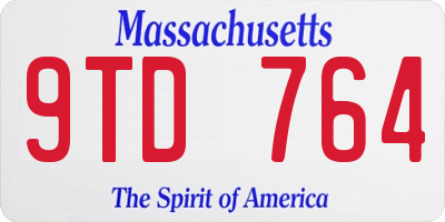 MA license plate 9TD764
