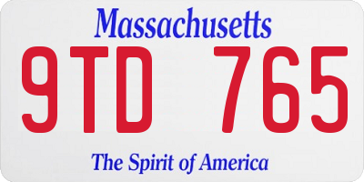 MA license plate 9TD765