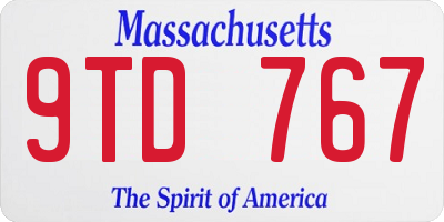 MA license plate 9TD767
