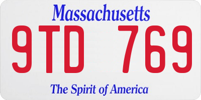 MA license plate 9TD769