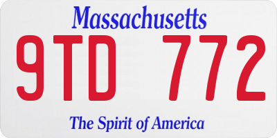 MA license plate 9TD772