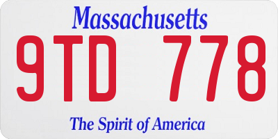 MA license plate 9TD778