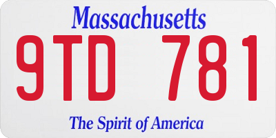 MA license plate 9TD781