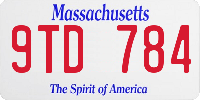 MA license plate 9TD784