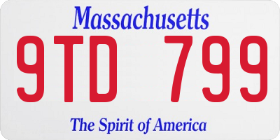 MA license plate 9TD799
