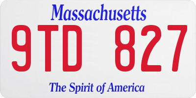 MA license plate 9TD827
