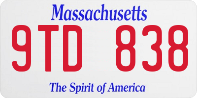 MA license plate 9TD838