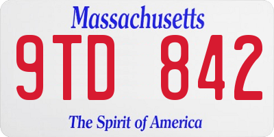 MA license plate 9TD842