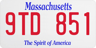 MA license plate 9TD851