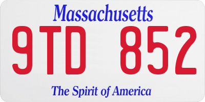 MA license plate 9TD852