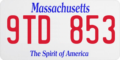 MA license plate 9TD853