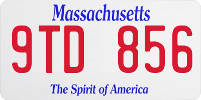 MA license plate 9TD856