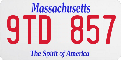 MA license plate 9TD857