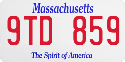 MA license plate 9TD859