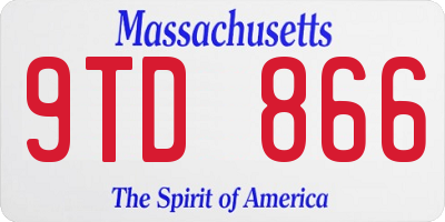 MA license plate 9TD866