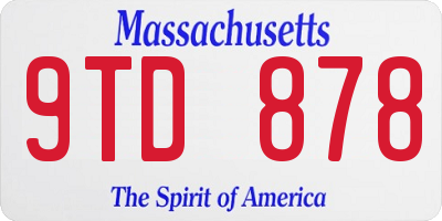 MA license plate 9TD878